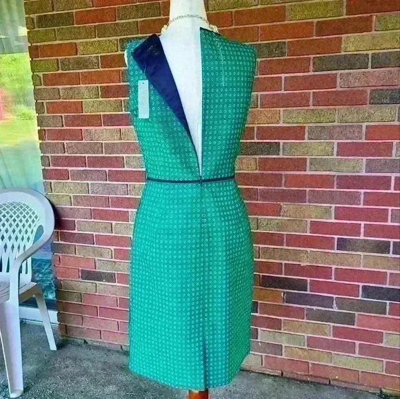 J crew green with small dot flowers dress size 4 - Picture 9 of 17